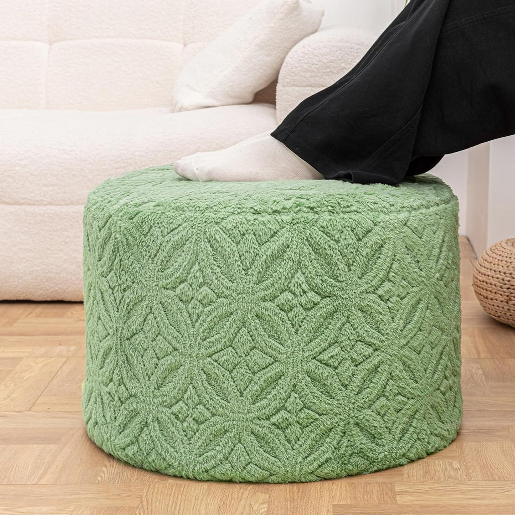 Plush Multi-Functional Ottoman Pouf – Ergonomic Ottoman Foot Rest with Space-Saving Design, Perfect Under Desks, Couches & Sofas (Sage Green)