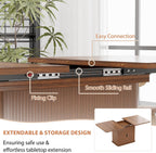 Extendable Dining Table for 4–6, 47″–63″ Rectangular Kitchen Table with Storage, Mid Century Modern Expandable Dinner Table for Dining Room,Kitchen