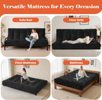 8" Futon Mattress Full Size, Futons Sofa Bed Sleeper Couch Bed, Roll Up Mattress with Shredded Foam & 2 Straps for Storage, Futon Floor Mattress for Living Room, Corduroy (Frame Not Included)