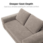 LIKIMIO FlipNest Convertible Sleeper Sofa Bed Floor Sofa 3-in-1 No Assembly, Foldable Mattress with Corduroy Upholstery Light Brown, Lounge Loveseat Couch for Living Room Studio Guest Room