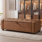 SONGMICS Storage Ottoman,ULOM521KQ01 | Buttons Decoration, Non-Slip Foot Pads, 661.4 lb Load Capacity, Coffee Brown, MACEO Collection ULOM521KQ01