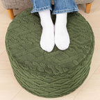 Round Foam Stuffed Pouf Ottoman Seamless All-One Foam Ottoman Foot Rest | Seamless All-One Foam,Modern Floor Pouf Foot Rest Seating For Living Room Bedroom or Couch Stylish Home Office Decor Accent