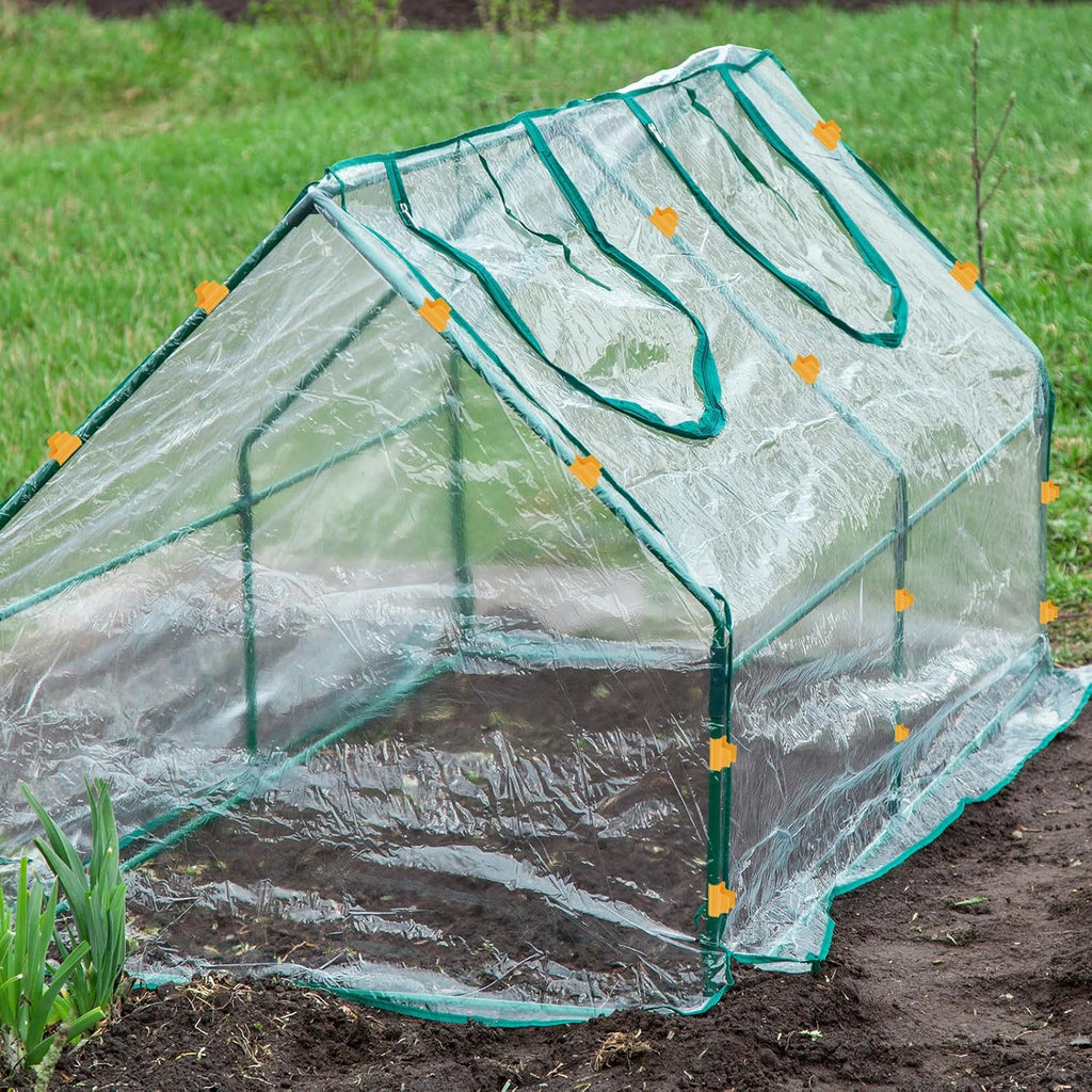 uxcell Greenhouse Clamps for 5/8inch PVC Pipe, 20pcs Greenhouse Film Clamps Shading Net Rod Clip Garden Hoops for Row Cover, Greenhouse Plastic Sheeting(Orange)
