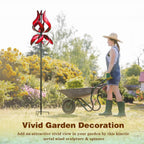 Large Garden Wind Spinner - Tulip Outdoor Yard Wind Sculptures & Spinners, Garden Decor Gift Ideas for Mother, Birthday, Housewarming (Dia19 x H87”)