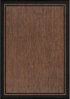 CAMILSON Indoor Outdoor Rug, 6x9 Bordered Nut Brown Black Modern Area Rugs for Indoor and Outdoor Patios, Kitchen and Hallway Mats, Washable Porch Deck Outside Carpet (Bordered Nut Brown Black, 6 x 9)