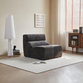 Fireside Chair, Modern Comfy Raindrop Velvet Fabric Bean Bag Chairs, Upholstered Lazy Floor Sofa Relaxing Lounge, Single Armless Lazy Chair for Living Room, Bedroom, Office, Grey