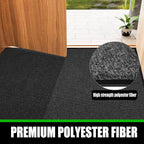 Commercial Grade Entrance Mat 3x5Ft Brush Step Entrance Rug with Striped Pattern&Rubber Border Indoor Outdoor Low Profile Rubber Entry Carpet Mat for Hallway,Home,High Traffic Area,Black