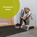 Ette Tete MIIMO • Adjustable Height Toodler Step Stool • Potty Training Toilet Stool (Mocha)