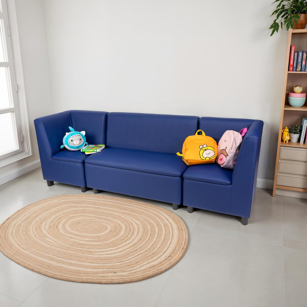 FDP Kid Comfort Collective Modular Corner Chairs with Sofa, 3-Piece Set - Navy