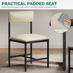 DWVO Dining Chairs Set of 4, White Faux Leather with Metal Legs | Padded seat & backrest, sturdy metal legs, modern style, fits dining room kitchen restaurant, easy to assemble