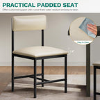 YITAHOME Dining Room Chairs Set of 4, Modern Kitchen Chairs with Upholstered Faux Leather Cushion Seat Backrest & Heavy Duty Metal Leg, for Kitchen, Living Room, Restaurant, White