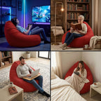 Gouchee Home Easy Collection Bean Bag Chair for Kids and Adults - Ink - Beanbag Couch for Indoor Living Spaces - Cozy Chair, Stylish, and Comfy Lazy Sofa Chair for Reading, Gaming, and More