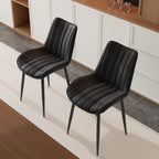 VECELO Dining Chairs Set of 4, Velvet Fabric & Metal Frame, Mordern Style for Kitchen, Living Room,Offcie, Black