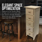 Peaceful Classics Skinny Drawers Cabinet - 5 Storage Drawers for Living Room, Kitchen, or Bathroom Amish Furniture Wood Cabinet, 10.75x10x37 inches (Unfinished)