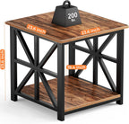 GreenForest End Table Portable Small Desk, Walnut