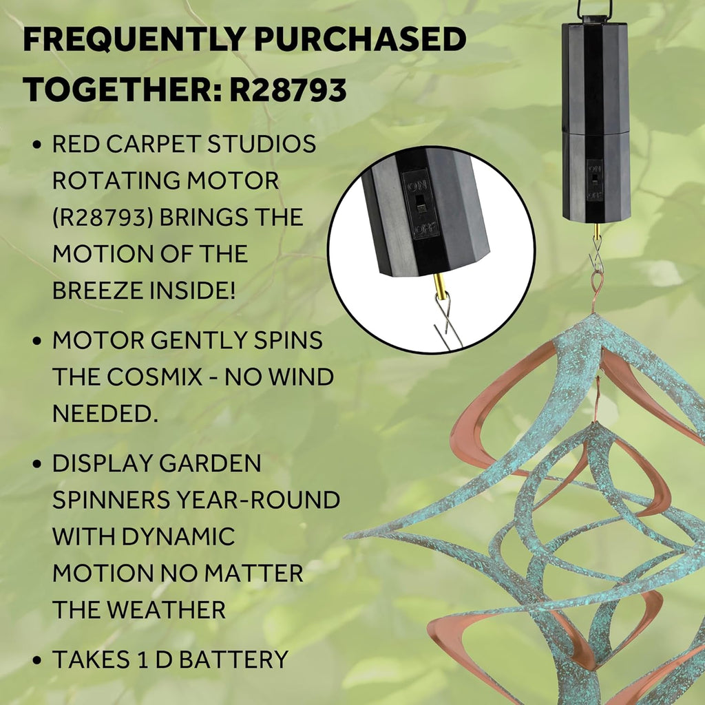 Red Carpet Studios Deluxe Double Helix Cosmix Wind Spinner, 14-Inch, Patina and Copper