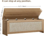 51.2" Storage Chest Extra Large,Storage Bench with 2 Safety Hinges,Wooden Shoe Bench,51.2x15.7x18.3 Inch,Easy Assembly,Storage Bench for Bedroom,Living Room,entryway(Cherry Brown)