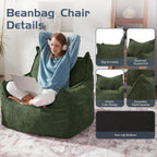 EBENCHICO Giant Bean Bag Chair for Adults, Corduroy Large Bean Bag Chairs for Teens with Armrests, Comfy Adult BeanBag Chair Sofa Couch with Filler Included for Bedroom Living Room