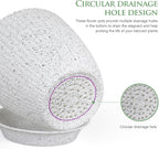 7/6.2/5.5/5/4.5/4 inch Flower Pots, 6 Pack Plant Pots for Small Indoor Outdoor Plants, Plastic Planters with Drainage Holes and Saucers for Garden Succulent House Plants, Speckled White