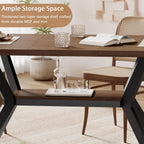 MECHYIN 55"-71" Extendable Dining Table for 4-8 with Built-in Flip Leaf | Kitchen Table, Space Saving Modern Design with Storage Shelf & Sturdy Metal Legs for Kitchen,Living Room & Small Apartments