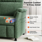 AMADA HOMEFURNISHING Power Recliner Chair for Adults, Adjustable Modern Chenille Reclining Chair with Side Pockets, Remote, Footrest, Thick Seat Cushion for Home Theater, Living Room, Bedroom & RV