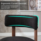 Okeysen Modern Dining Chairs Set of 4, Round Upholstered Armless Kitchen Chairs with Wood Legs Adjustable Foot, Mid Century Boucle Dining Chairs for Dining Room(Black)
