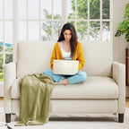 Welzona Loveseat, 51" Small Couch, Corduroy Love Seat, Small Loveseat Sofa | Comfy Corduroy Fabric, Tool-free Setup, Washable Covers, All-wood Small Sofa Couch for Living Room, Bedroom, Beige