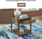 Signature Design by Ashley Burkbyer Classic End Table with Storage, Medium Brown