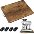 360° Rotatable Sliding Tray for Kitchen Appliances, Wooden Sliding Tray for Coffee Maker, Coffee Pot Slides for Countertop Installation, Easy to Slide (Brown, Large)