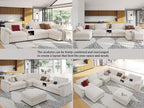 EASE MOOSE L Shape Sectional Modular Sofa,Oversized Modular Cloud Sofa | Modern Comfy white Modular Couch deep set sofa
