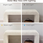 Ink+Ivy Steve Entryway Accent Bench Padded, Cozy Plush Boucle Upholstered Bench for Living Room, Modern Curved Corner Compact Bed End Bench for Bedroom, Indoor Seating, Fully Assembled, 42" W Cream