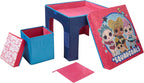 LOL Surprise 3 Piece Collapsible Table and Chair Set with Storage Table and 2 Ottomans