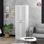 HOMCOM 69" Tall Storage Cabinet Movable Shelves Soft Close Doors White | Modern Style Pantry Cabinet