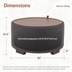 30 Inch Round Storage Ottoman Coffee Table, Modern Boucle Ottoman with Lift Off Lid for Living Room, Bedroom, Corners, Apartments, Gray