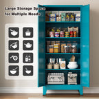 71” Tall Metal Kitchen Pantry Cabinet, Kitchen Storage Cabinets, Steel Cupboard with 2Doors and 4 Adjustable Shelves for Dining Room, Bathroom, Living Room