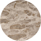 Butler Specialty Company Zion 16" Round Marble and Iron Side Table - Beige/White