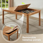 Board Game Table with Removable Table Top, Seats 4 to 6 Players with 57in x 33in Play Area, Includes Play Mat, Detachable Cup Holders and Dice Trays, Minimal Assembly Required