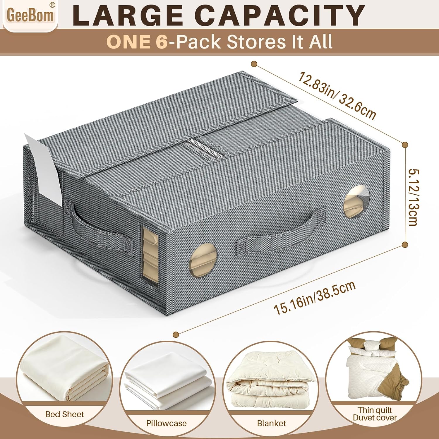 9 Pack Sheet Organizers and Storage, Bed Sheet Organizer | Large Sheet Storage Organizer for Linen Closet, Bedding Storage Boxes, Closet Organizers and Storage for Clothing, Blankets
