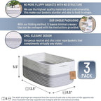 NaturalCozy 13.5”x8.5”x5.5” Storage Baskets for Shelves 3 Pack | Cotton Rope Woven Small Baskets for Organizing | Small Storage Bins for Nursery, Bathroom, Closet, Cube Shelf, Decorative, Gift