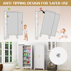 GAIOUS 75.2" Tall Kitchen Pantry Storage Cabinet, Metal File Cabinet with 2 Door and 5 Adjustable Shelves, White Cupboard, Storage Cabinet for Kitchen Office Dining Room Living Room