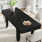 GarveeHome 63 in-86.6 in Extendable Dining Room Table for 6-10, Farmhouse Kitchen Tables w/Wooden Sturdy Frame, Large Rectangular Dinner Table for Dining Room, Kitchen