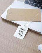 Uniclife 500 Pcs Writable Price Labels 1.8 Inch White Marking Tags with Strings, 1.8" x 1.05"
