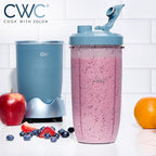 COOK WITH COLOR Personal Power Blender 600W, 24oz Capacity, BPA-Free Jar, Ice-Crushing Blades, Ideal for Smoothies & More, Anti-Slip Feet, Easy to Clean, Slate Blue