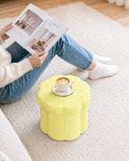 B FSOBEIIALEO Storage Ottoman Cube, 12.6" Ottoman with Storage, Yellow