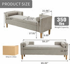 Chifee & Vingol 65.35" W Ottoman with Storage Bench for Bedroom End of Bed with Removable Pillows Upholstered Storage Ottoman Bench for Bedroom Living Room Hallway,Light Gray