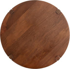 Kate and Laurel Kroscove Modern Geometric Mango Wood Round Side Table, 18 x 18 x 24, Walnut Brown, Transitional Wood End Table for Use as Bedroom Nightstand or Living Room Decor Piece