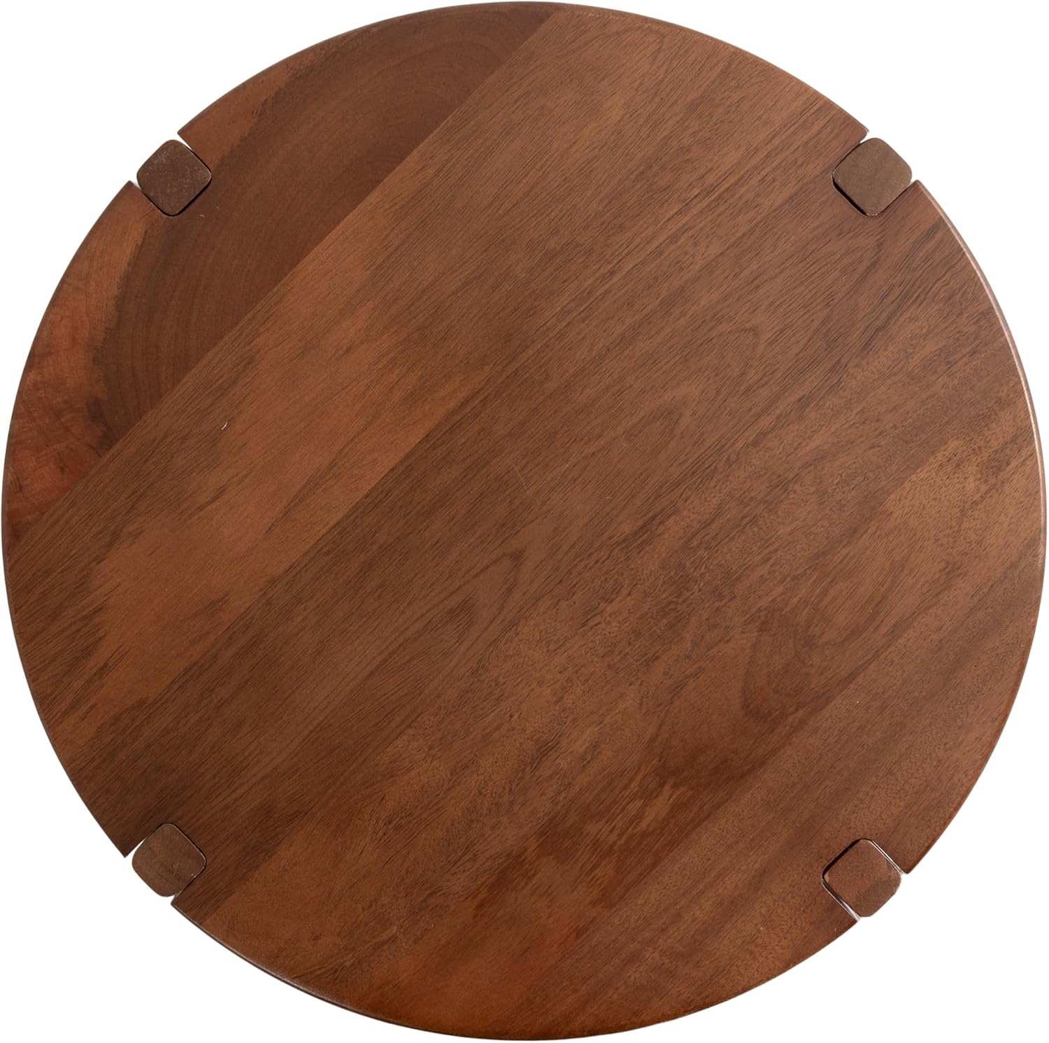 Kate and Laurel Kroscove Modern Geometric Mango Wood Round Side Table, 18 x 18 x 24, Walnut Brown, Transitional Wood End Table for Use as Bedroom Nightstand or Living Room Decor Piece