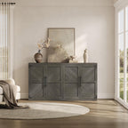 SICOTAS Buffet Cabinet with 4 Doors, Modern Sideboard Cabinet with Storage and Adjustable Shelves, Large Credenza Storage Cabinet (1, Ash Gray)