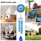 33" Memorial Wind Chimes Outdoor | Deep Tone with Animated Dragonfly Spinner, Rustproof Garden Decor for Patio/Lawn, Sympathy Gift for Mom/Dad/Unisex