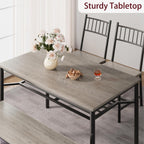 Garvee Dining Table Set for 4 with Bench and Chairs, 4-Piece Kitchen Table Set with Storage – Space-Saving Dining Table for Apartments and Dining Rooms, Gray